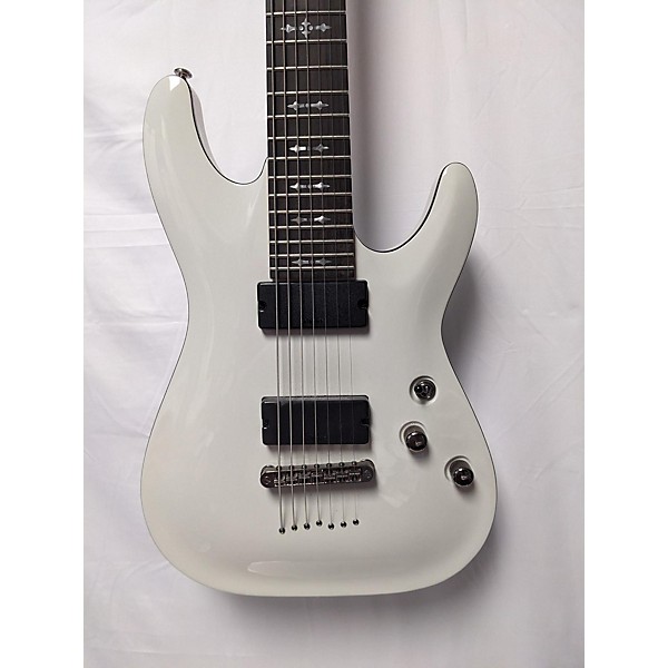 Used Schecter Guitar Research Used Schecter Guitar Research Demon 7 String White Solid Body Electric Guitar