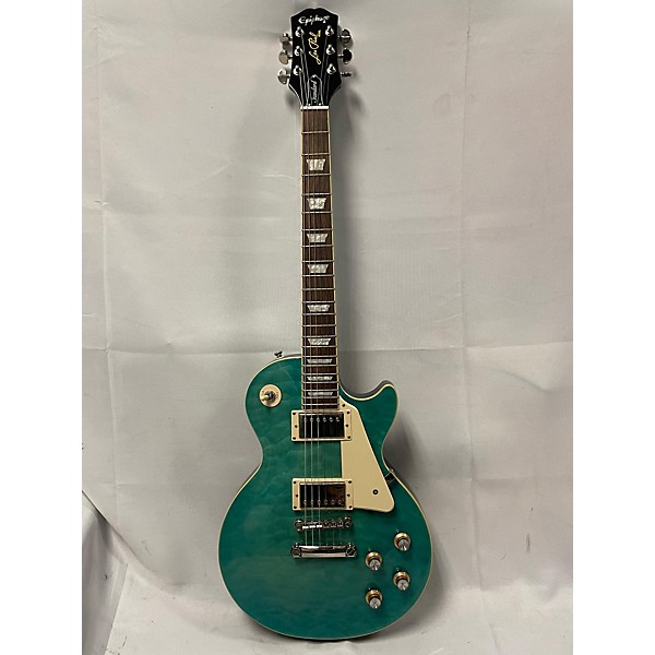 Used Epiphone Used Epiphone Les Paul Standard '60s Quilt Top Translucent Blue Solid Body Electric Guitar