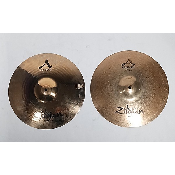 Used Zildjian 14in A Custom Hi Hat Pair Cymbal