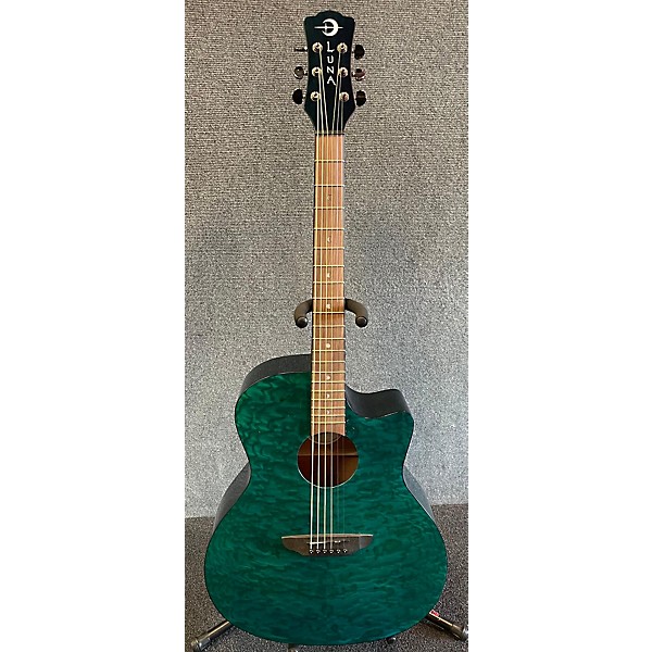 Used Luna GYP E QA TEAL Acoustic Electric Guitar