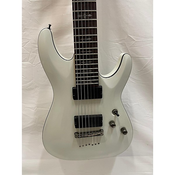 Used Schecter Guitar Research Used Schecter Guitar Research Demon 7 String White Solid Body Electric Guitar