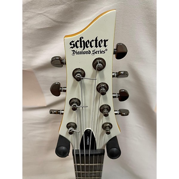 Used Schecter Guitar Research Used Schecter Guitar Research Demon 7 String White Solid Body Electric Guitar