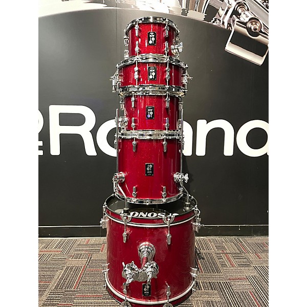 Used Sonare Used Sonare 5 piece AQX STAGE RED GLITTER Drum Kit