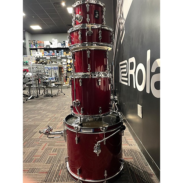 Used Sonare Used Sonare 5 piece AQX STAGE RED GLITTER Drum Kit