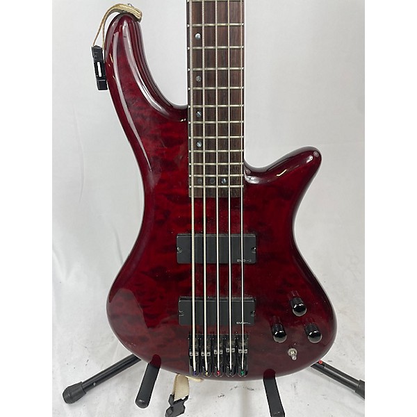 Used Used Schecter Guitar Research Stiletto Custom 5 String Ruby Electric Bass Guitar