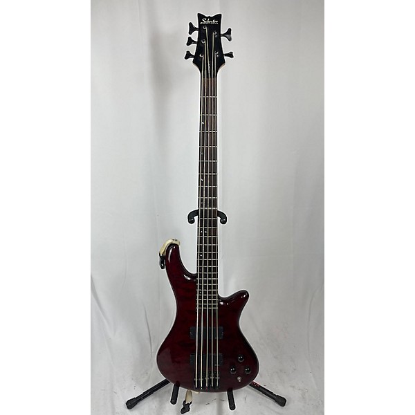 Used Used Schecter Guitar Research Stiletto Custom 5 String Ruby Electric Bass Guitar