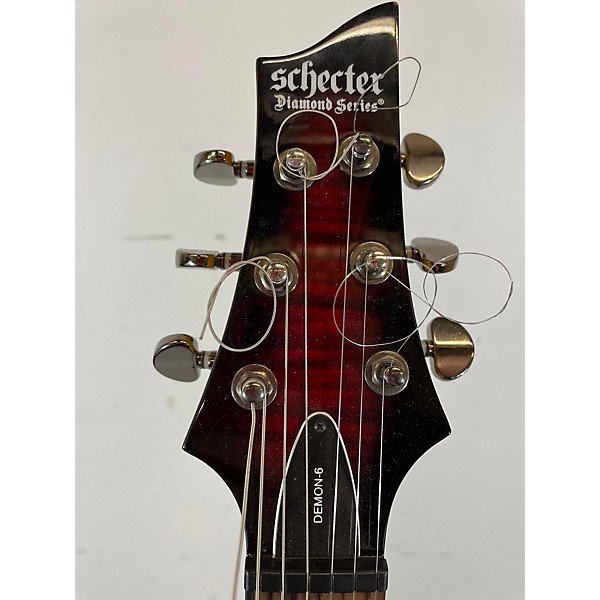 Used Schecter Guitar Research Used Schecter Guitar Research Demon 6 Trans Red Solid Body Electric Guitar