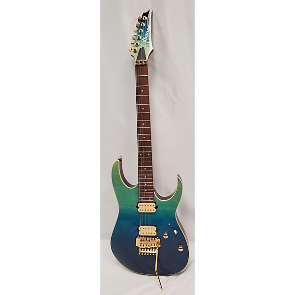 Used Ibanez Used Ibanez RG420hpfm Blue And Green Solid Body Electric Guitar