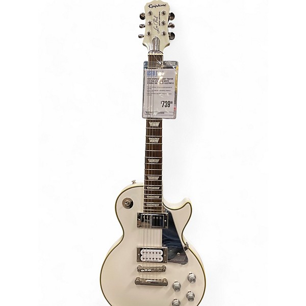 Used Epiphone Used Epiphone Tommy Thayer Les Paul Standard WHITE SPARKLE Solid Body Electric Guitar