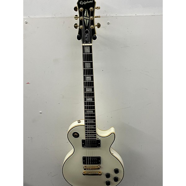 Used Epiphone Used Epiphone Les Paul Custom Pro Alpine White Solid Body Electric Guitar