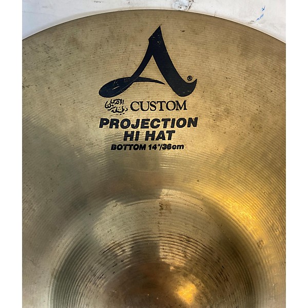 Used Zildjian Used Zildjian 14in A CUSTOM PROJECTION HI HAT BOTTOM Cymbal