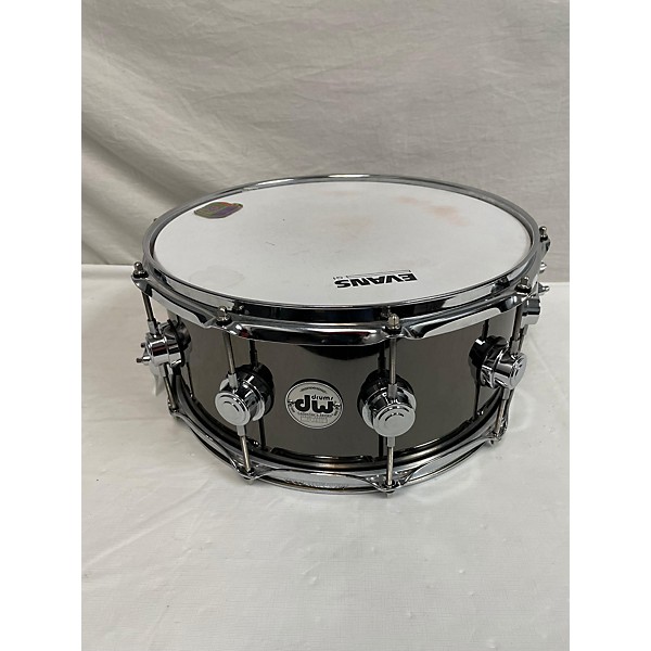 Used DW Used DW 6X14 COLLECTOR'S SERIES BLACK NICKEL OVER BRASS Drum Black