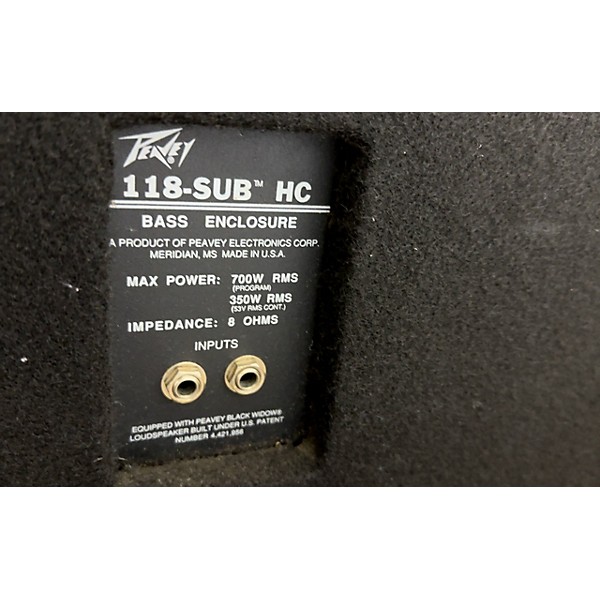 Used Peavey 118-Sub HC Unpowered Subwoofer