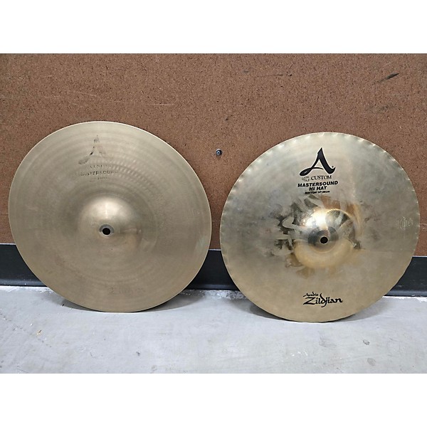 Used Zildjian 14in A Custom Mastersound Hi Hat Pair Cymbal