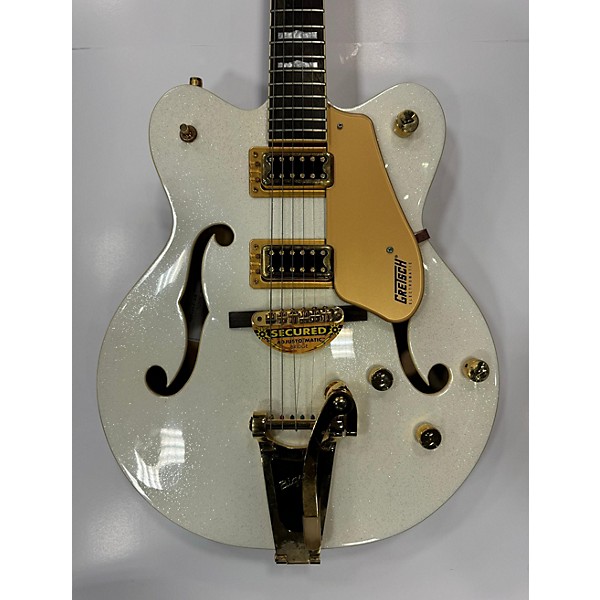 Used Gretsch Guitars Used Gretsch Guitars G5422T Electromatic Sparkle White Hollow Body Electric Guitar