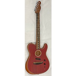 Used Fender Used Fender American Acoustasonic Telecaster Red Acoustic Electric Guitar