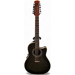 Used Ovation 2056AX5 Pro Legend Trans Black 12 String Acoustic Electric Guitar