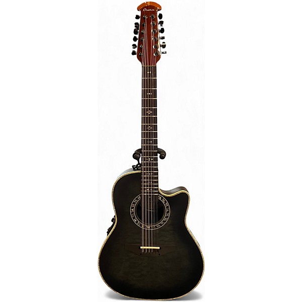 Used Ovation 2056AX5 Pro Legend Trans Black 12 String Acoustic Electric Guitar