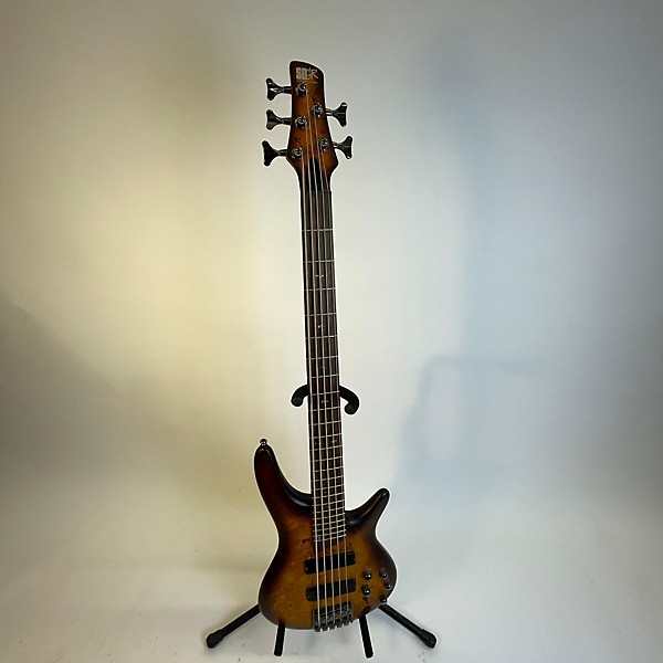 Used Ibanez Used Ibanez SR505 5 String Trans Amber Electric Bass Guitar