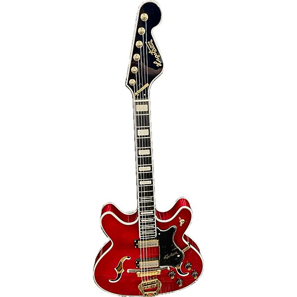 Used Hagstrom Used Hagstrom Viking Deluxe Trans Red Hollow Body Electric Guitar