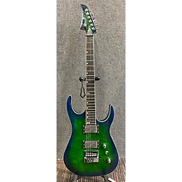 Used Halo Merus Blue Green Burl Solid Body Electric Guitar