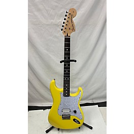 Used Fender Used Fender Tom DeLonge Stratocaster With Invader SH8 Pickup Graffiti Yellow Solid Body Electric Guitar