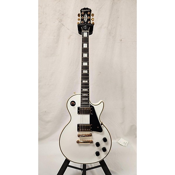 Used Epiphone Used Epiphone Les Paul Custom Pro Alpine White Solid Body Electric Guitar