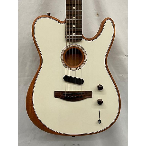 Used Fender Used Fender Acoustasonic Player Telecaster Atomic White Acoustic Electric Guitar