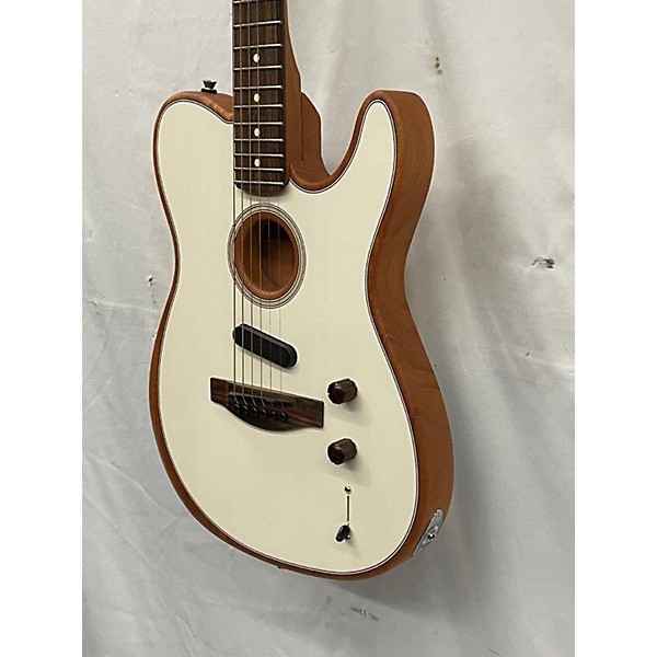 Used Fender Used Fender Acoustasonic Player Telecaster Atomic White Acoustic Electric Guitar