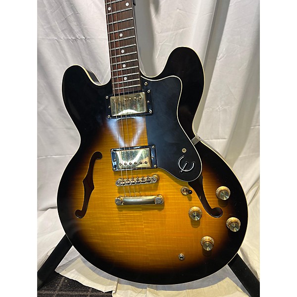 Used Epiphone Dot Deluxe Flametop Hollow Body Electric Guitar