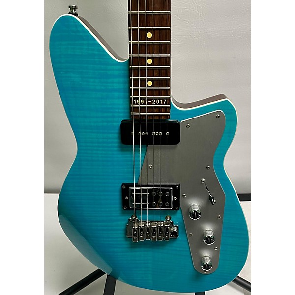 Used Reverend Double Agent FMT Blue Solid Body Electric Guitar