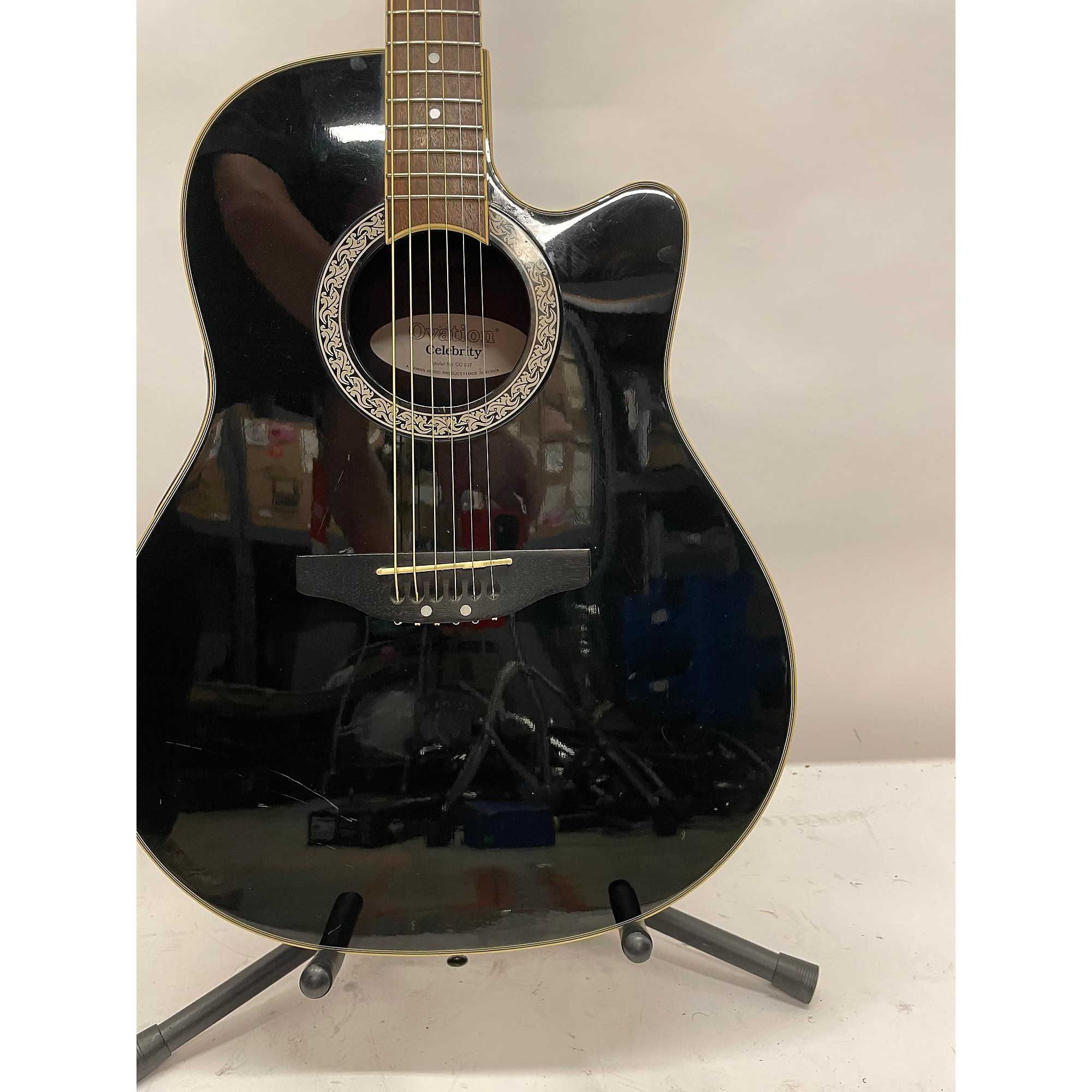 Used Ovation CC057 Celebrity Acoustic Electric Guitar Black