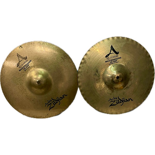 Used Zildjian 16in A Custom Mastersound Hi Hat Pair Cymbal