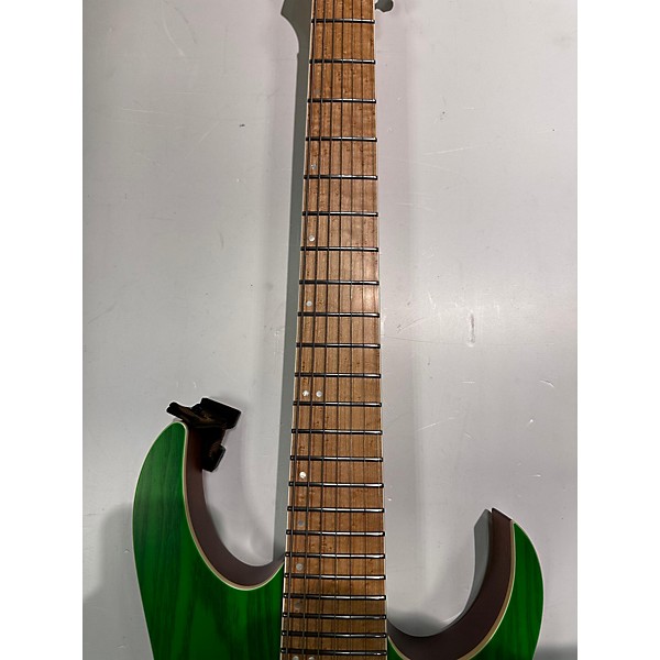 Used Ibanez Used Ibanez RGR5227MFX Prestige Transparent Fluorescent Green Solid Body Electric Guitar