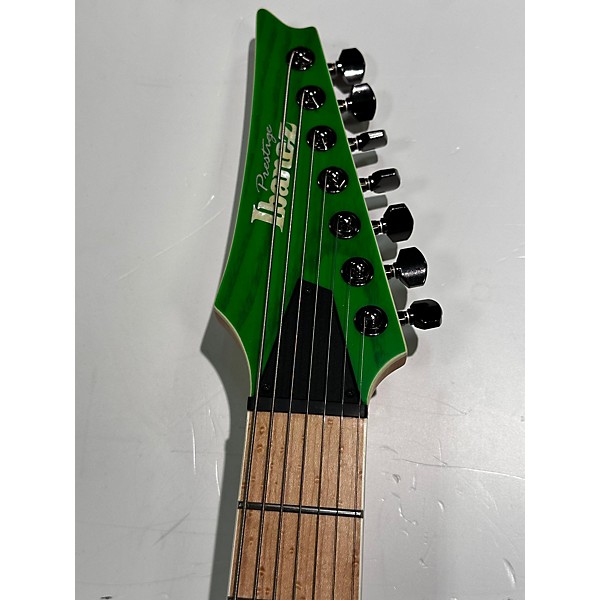 Used Ibanez Used Ibanez RGR5227MFX Prestige Transparent Fluorescent Green Solid Body Electric Guitar