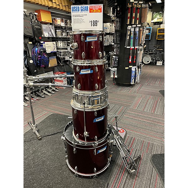 Used Used Rockwood 5 piece Drum Set Wine Red Drum Kit