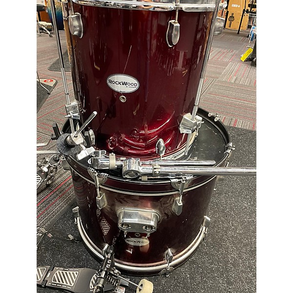 Used Used Rockwood 5 piece Drum Set Wine Red Drum Kit