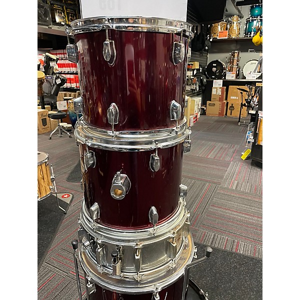 Used Used Rockwood 5 piece Drum Set Wine Red Drum Kit