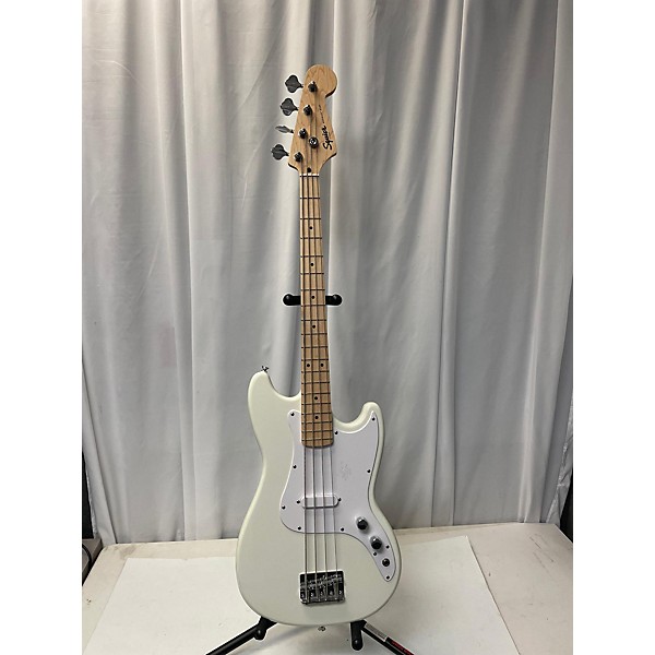 Used Squier Used Squier Bronco White Electric Bass Guitar