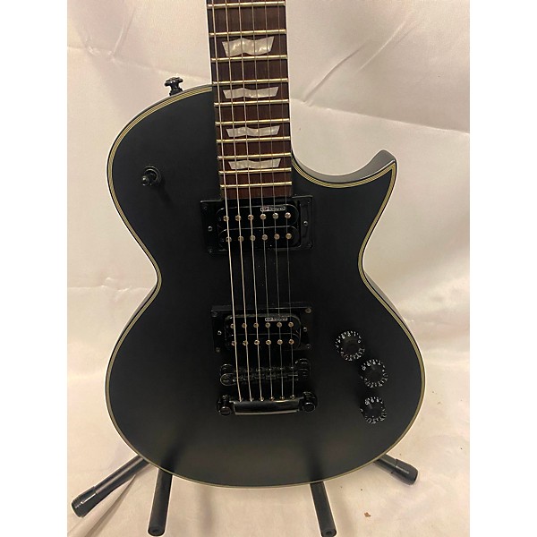 Used Epiphone Ltd Used Epiphone Ltd EC-256 Black With Silver Pinstripes Solid Body Electric Guitar