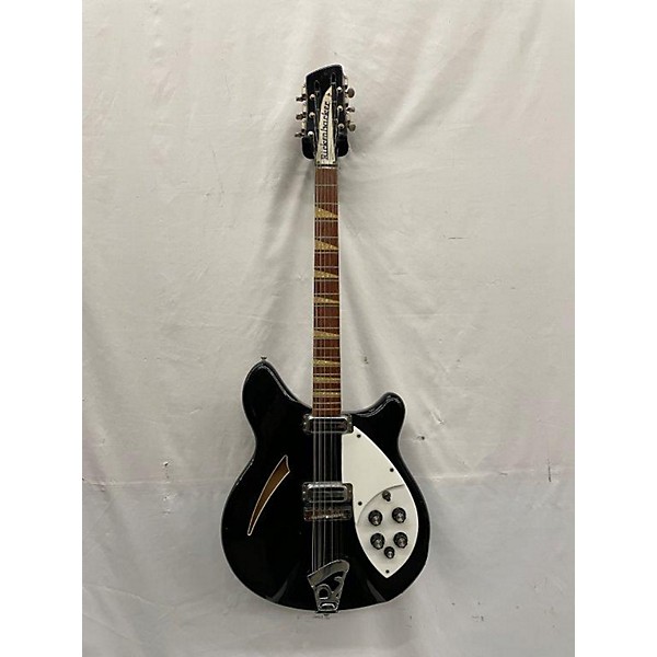 Vintage 1967 Rickenbacker 360/12 Black Hollow Body Electric Guitar