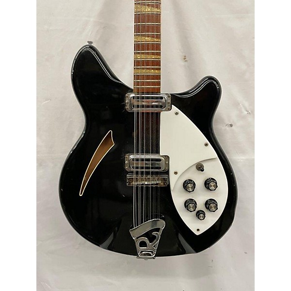 Vintage 1967 Rickenbacker 360/12 Black Hollow Body Electric Guitar