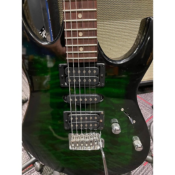 Used Ibanez Used Ibanez GIO GRX70QA Green Solid Body Electric Guitar