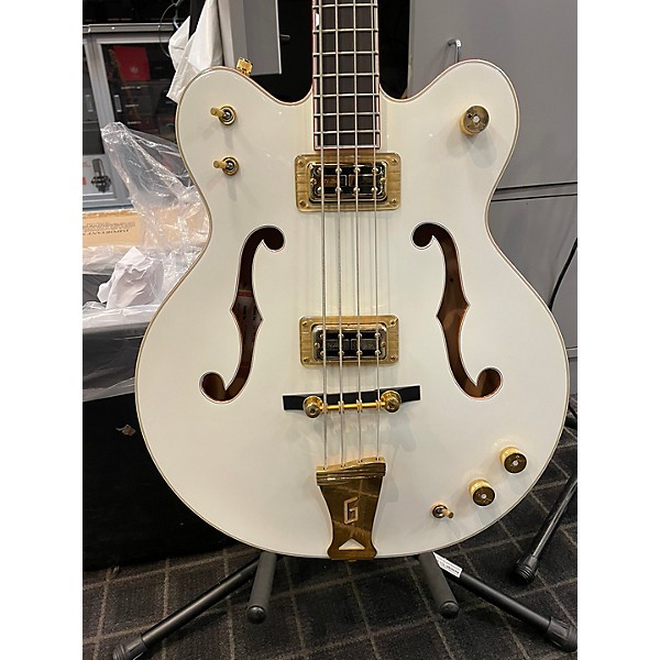 Used Gretsch Guitars G6136lsb Gold And White Electric Bass Guitar