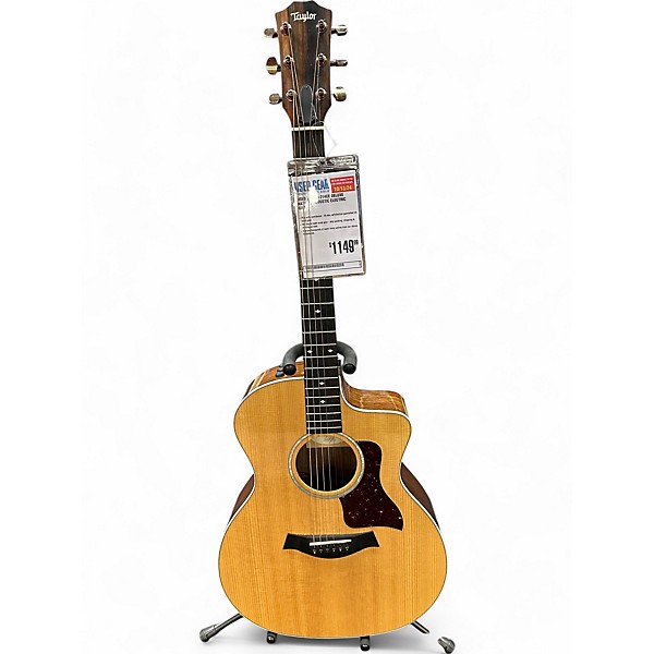 Used Taylor 214CE Deluxe Acoustic Electric Guitar Natural Guitar Center