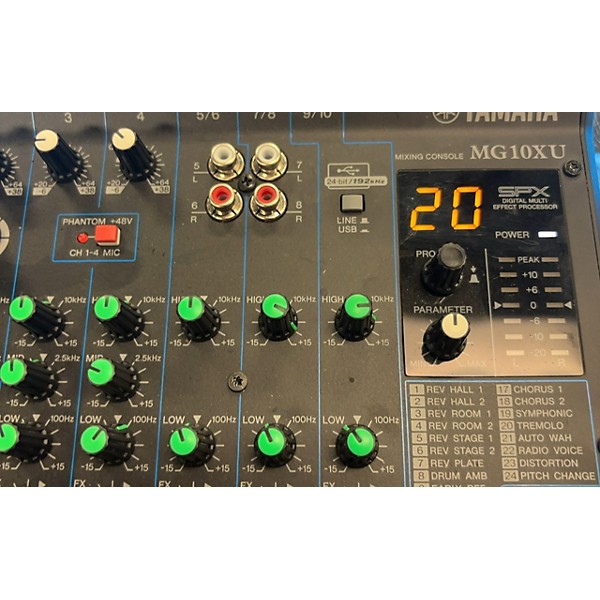 Used Yamaha MG10XU 10 Channel Mixer With Effects Unpowered Mixer