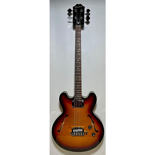 Used Epiphone Used Epiphone Rivoli Reissue Bass 3 Tone Sunburst Electric Bass Guitar