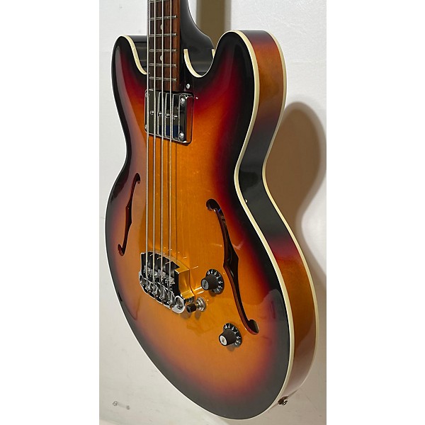 Used Epiphone Used Epiphone Rivoli Reissue Bass 3 Tone Sunburst Electric Bass Guitar