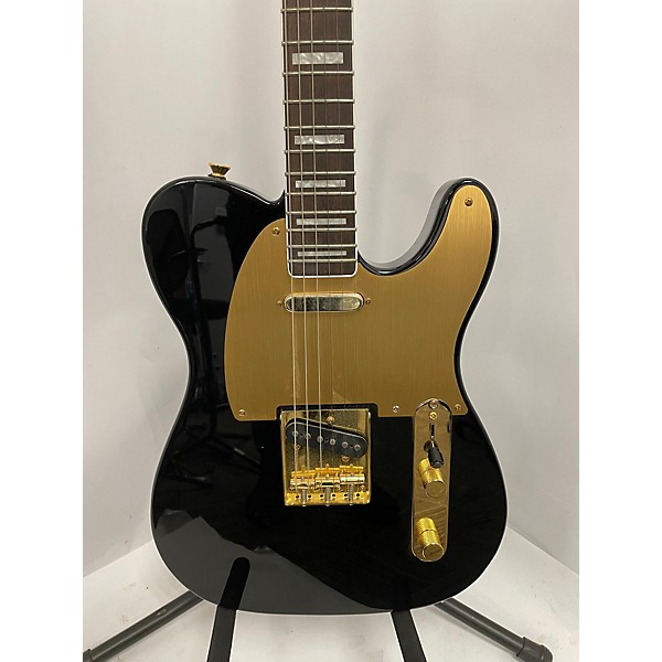 Used Squier Used Squier 40th Anniversary Telecaster Gold Edition Black Solid Body Electric Guitar