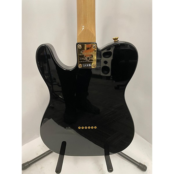 Used Squier Used Squier 40th Anniversary Telecaster Gold Edition Black Solid Body Electric Guitar